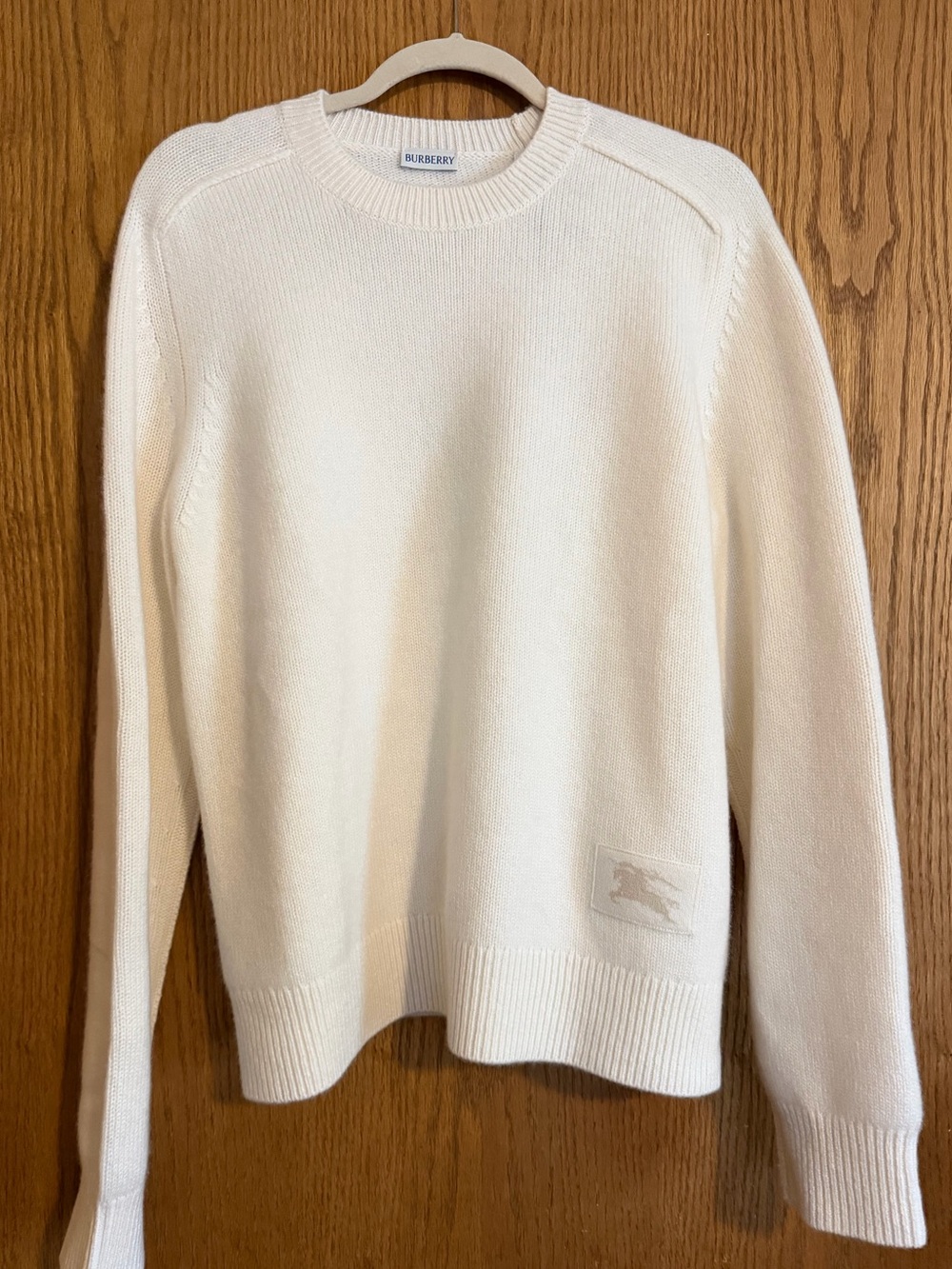 Burberry Equestrian Knight Cashmere Crewneck Sweater - XL - Ceramic White - NWT